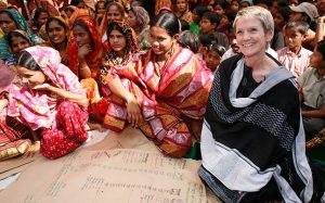 Barbara visits a community in Bangladesh. Photo credit: WaterAid/ Abir Abdullah