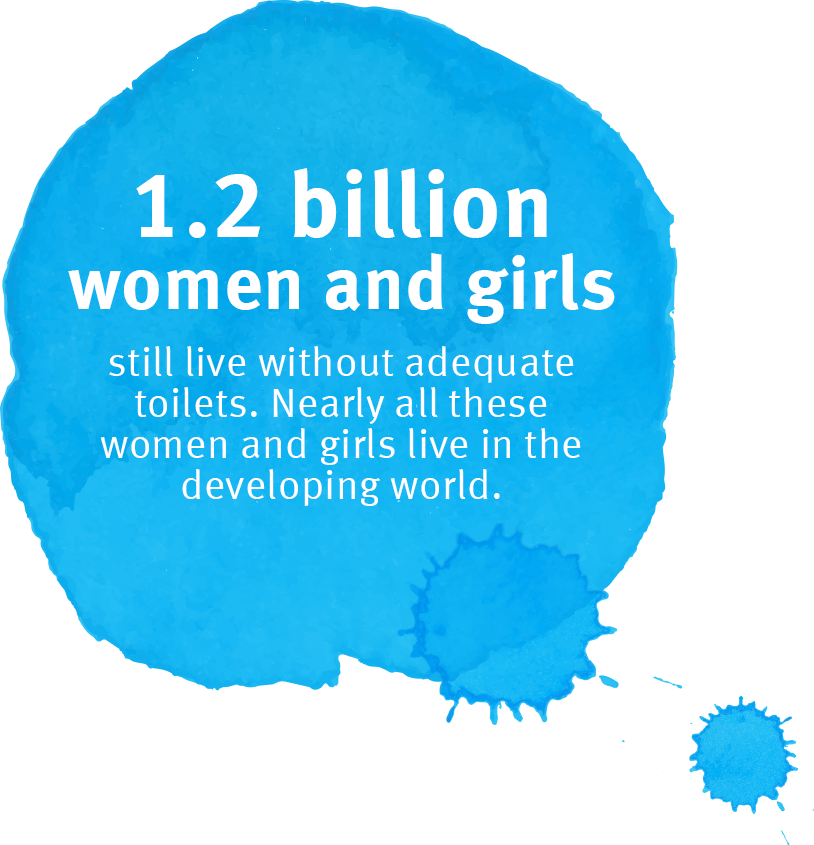 1.2 billion women and girls still live without adequate toilets.